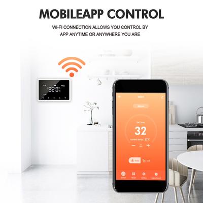 WiFi Smart Thermostat Programmable Thermostat with RF Receiver Tabletop Wall Mounted   APP Control Voice Control Gas Boiler Heating Temperature Co