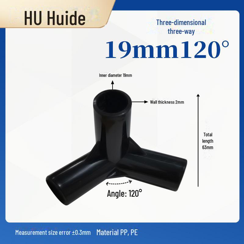 Three-Dimensional Plastic Right Angle Joint Connector for Tent and Studio Accessories