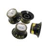 YJB PARTS Reflector Knob (Embossed Letters) 4-Piece Set, Made In Japan (Relic Black/Silver Plate)