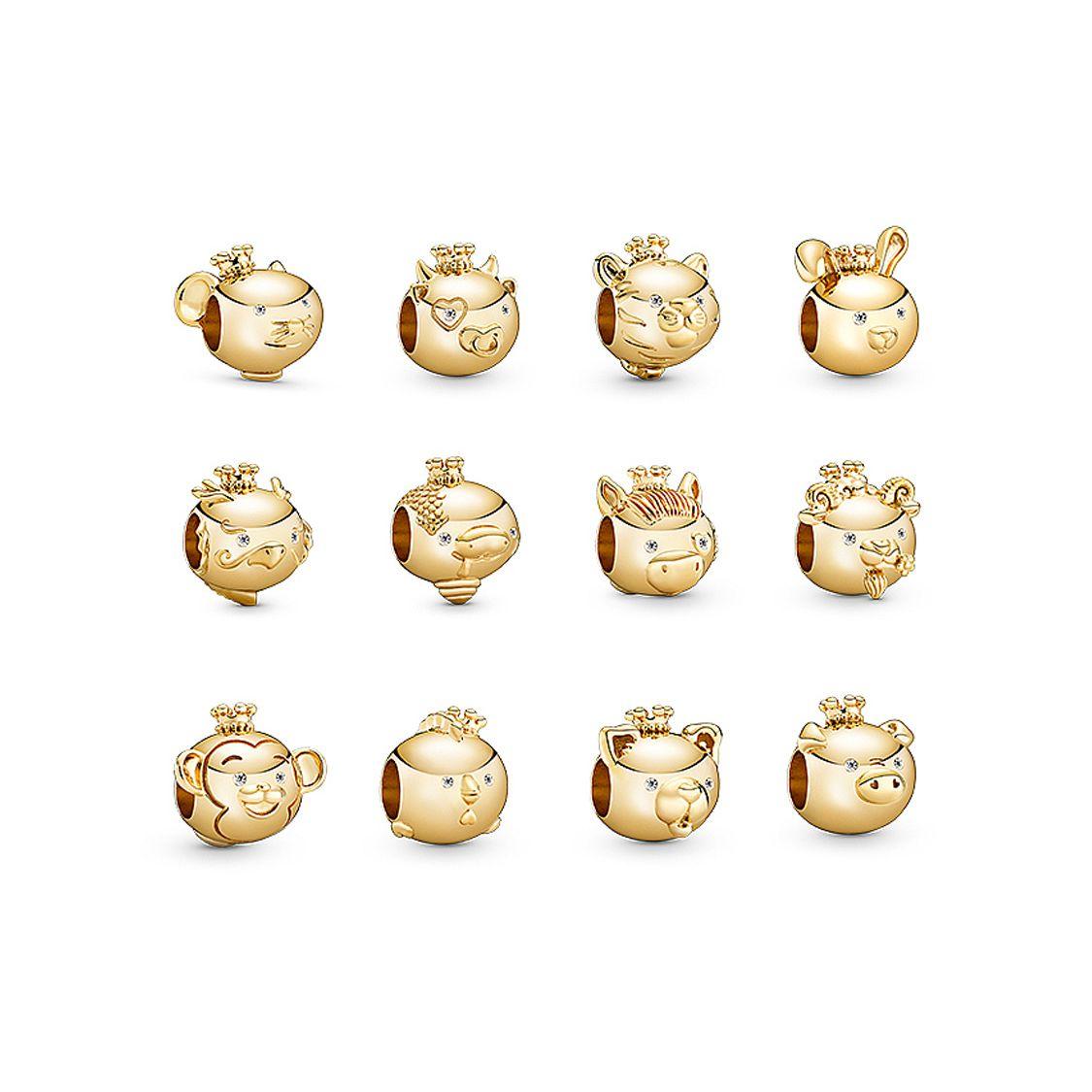 Pandora Shine Zodiac Charm Women Jewelry Accessories Gold 768587C01 Bright Mouse String Decor