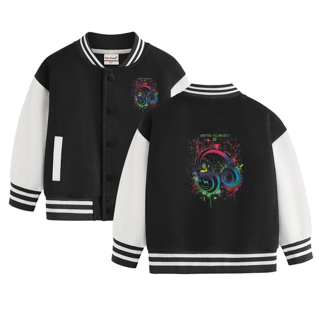 Boys' 2026 Autumn/Winter Fleece Baseball Jacket - Versatile Trendy Top for Big Kids