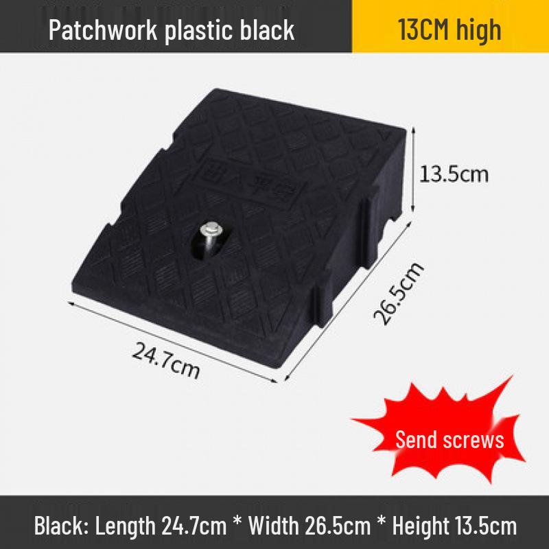 Plastic Ramp Pad: Car Uphill Climbing Slope Curb Threshold Speed Bump Step.