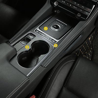 Autopříslušenství Vodotěsný skleněný a řadicí páka Karbonové vlákno Samolepka Kryt Auto Styling pro Jaguar F-Pace X761