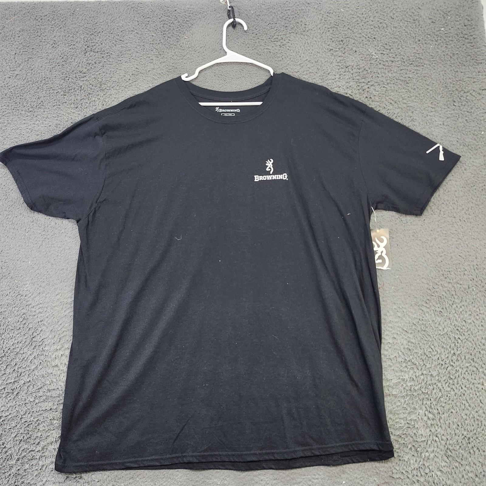 Browning Shirt Mens 3XL Black John M Browning Firearms Camo Back Graphic Tee Unisex T-Shirt L