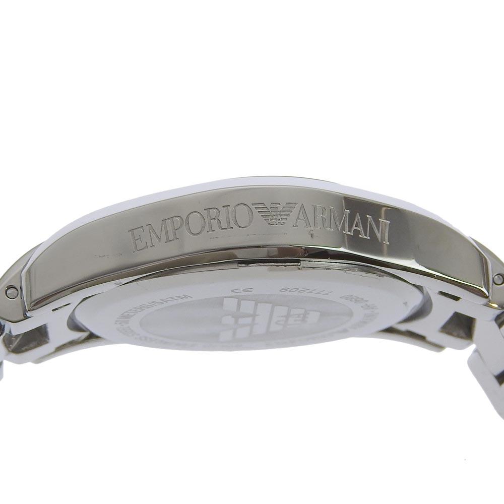 ARMANI Watches AR-0680 Silver blackDial Stainless Steel Quartz Analog display mens Used