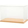 Jeantopia Acrylic Case for Figures and Miniatures, Protective Storage and Display with Wooden Base (Large)