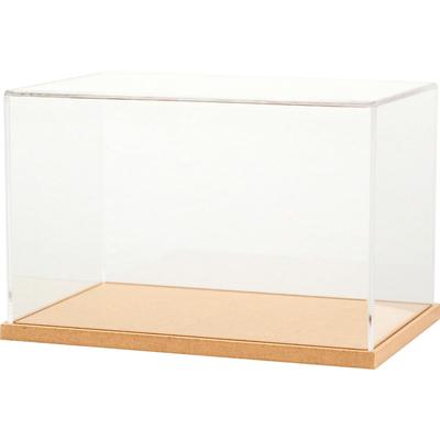 Jeantopia Acrylbox für Figuren und Miniaturen, Schutzaufbewahrung und Vitrine mit Holzsockel (Groß)