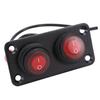 2 Gang Rocker Switch Panel Water Proof On Off Round LED for Automotive Lights Marine Boat Car Truck Vehicles Red