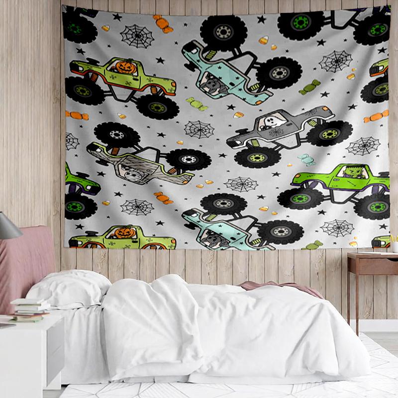 Truck Print Tapestry, Backdrop, Easy Setup, Ideal for Bedroom, Office & Living Room, with Aesthetic Wall Hanging Decor.