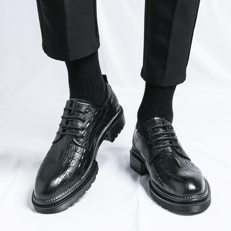 Fashion Fashion Trend Comfort Thick Soled Leather Shoes Men Business Formal Brand Men Casual Shoes Classic Handmade Oxford Wedding Shoes