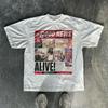 Top Sportivo Stampato Manica Corta Vintage Americano High Street Y2K Tendenza Stampato Cotone Casual Largo Unisex