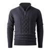 Autumn And Winter Thickened Pullover Knitted Sweater Men'S Solid Color Stand-Up Collar Half Zipper Business Casual Sweater