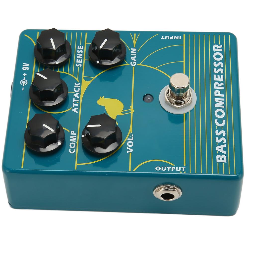 Bass Guitar Pedal Aluminium Alloy 1/4in Monophonic Input Output Bass Compression Pedal for Musician