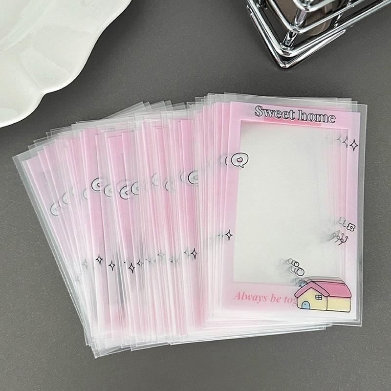 50Pcs Cartoon Small Card Case Star Photo Protection Card Film Packaging Bag Waterproof Anti-Fouling Transparency Photo Album