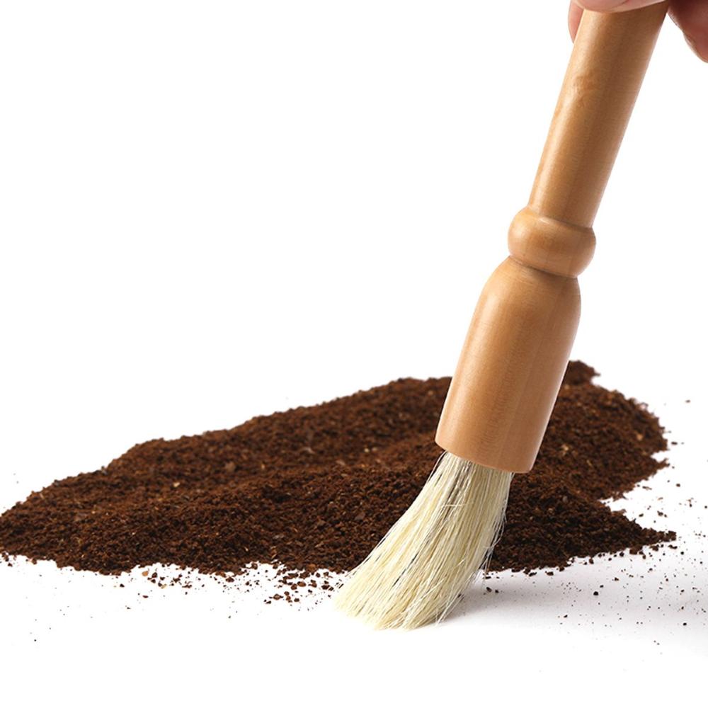 Handle Soft Bristles Natural Espresso Cleaner Cleaning Tool Pastry Brush Coffee Grinder Brush
