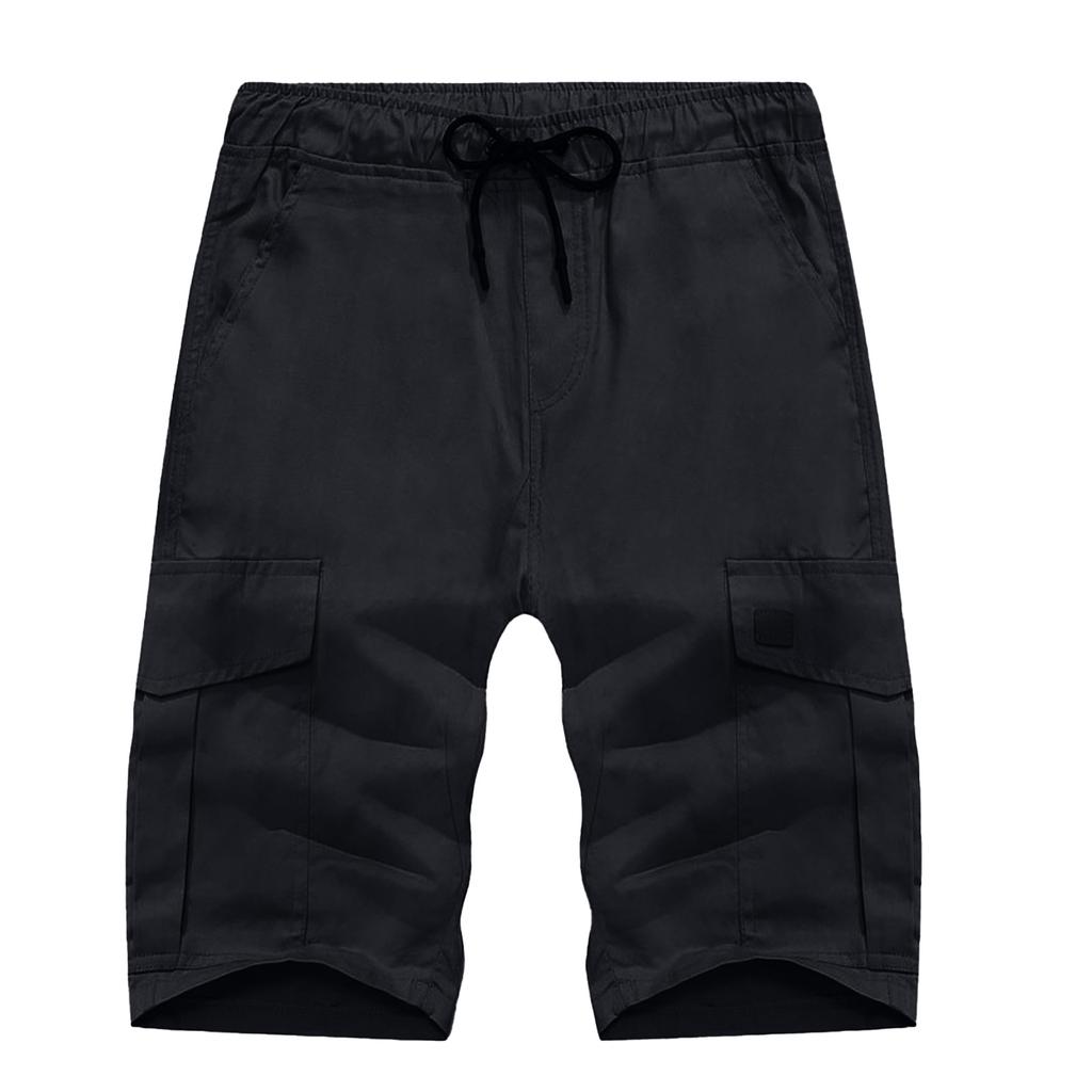 Men Summer Fashion Casual Solid Basic Loose Quick-drying Shorts Beach Pants