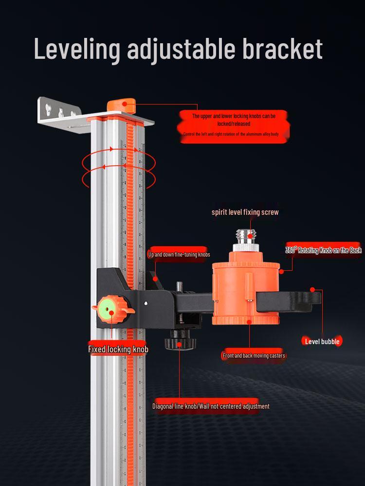 Wall-Mounted Spirit Level Infrared Lift Support Bracket
