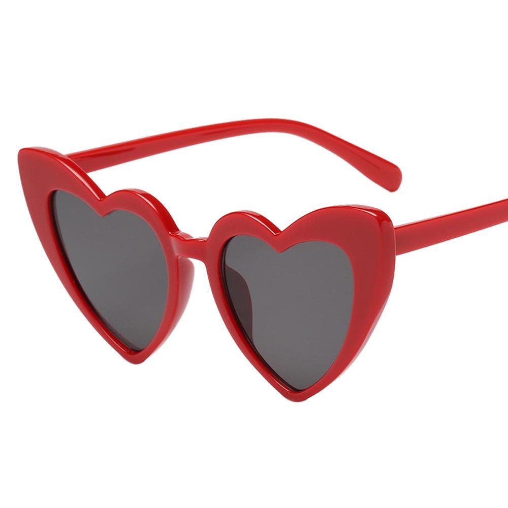 Women Retro Fashion Heart-shaped Shades Sunglasses Integrated UV Glasses
