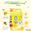 White Cat Lemon Black Tea Dish Soap: Economical Large Barrel for Household, Catering, Fruits, and Vegetables