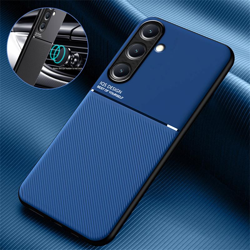 Soft Shockproof Leather PU Back Cover For Samsung Galaxy A06 A16 A26 A36 A56 5G Case Car Holder Magnetic Lens Protect TPU Funda