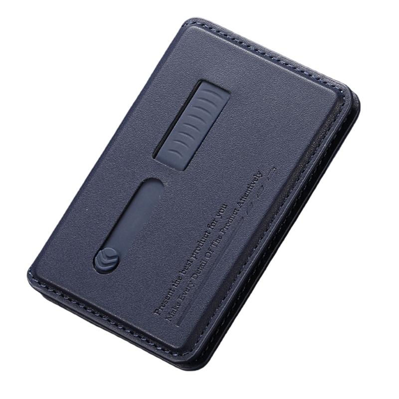 Adjustable Viewing Angle Phone Stand Card Storage Foldable Design Magnetic Backing PU Leather Construction