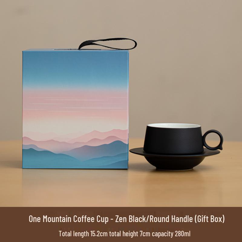 High-End Gradient Ceramic Coffee Cup & Saucer Set for Afternoon Tea