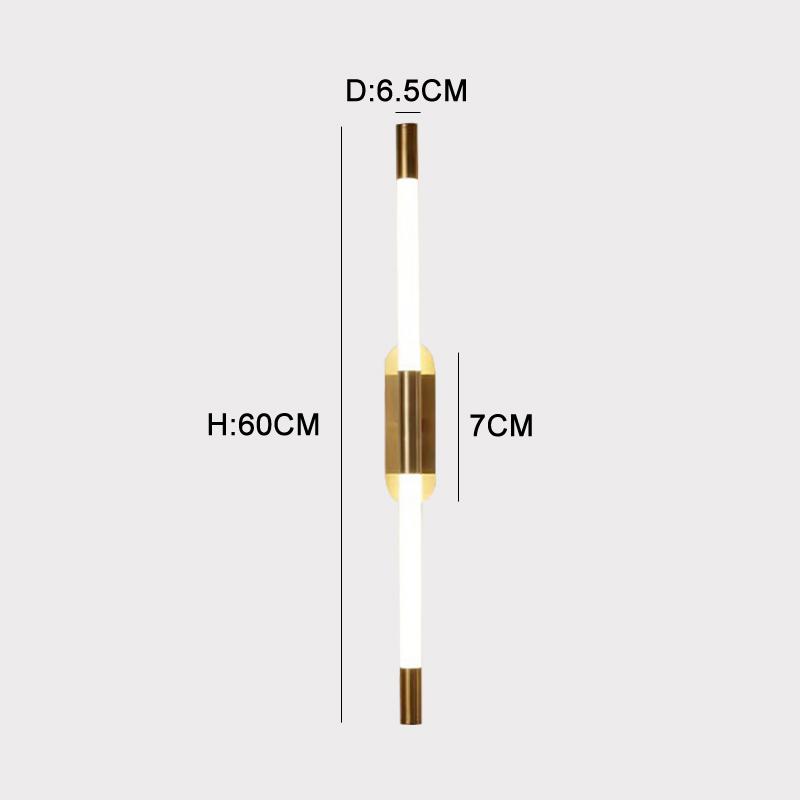 

Минималистская прикроватная тумбочка для спальни Минималистская современная гостиная Фоновое украшение Освещение Nordic Strip Коридор Настенный светильник 18W&Warm light золотистый