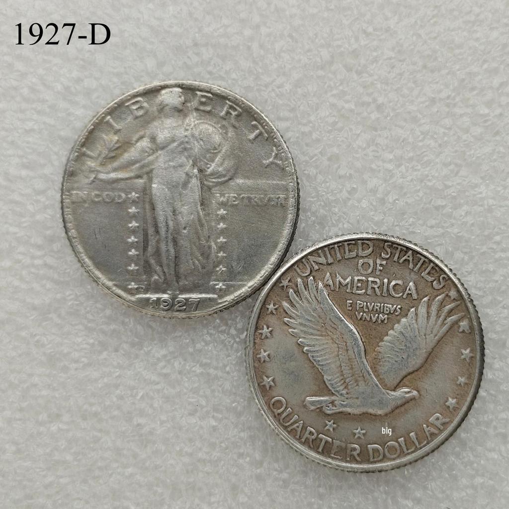 Antique American Liberty 25 Cents Coin, 1916-1930, Optional Brass or Silver Plated