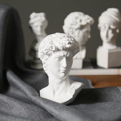 Greek David Statue Bust Head Sculpture Michelangelo Decorative Figurines Home Office Decor Living Room Coffee Table Ornaments