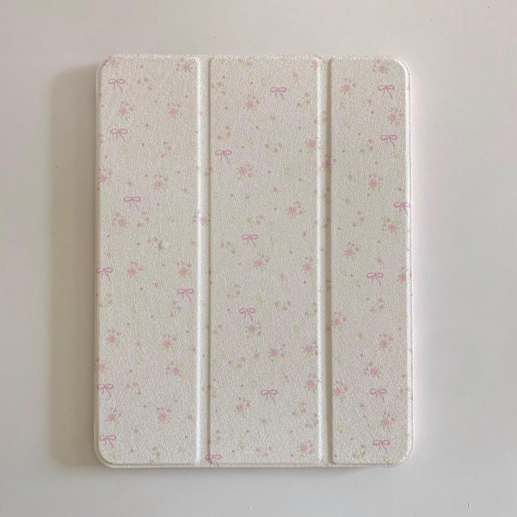 Floral Butterfly Knot Tri-Fold Mirror Case for iPad Mini 6/Pro/Air