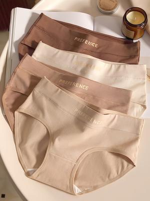 Women's High Waist Cotton Underwear Antibacterial Breathable Briefs for All Seasons
