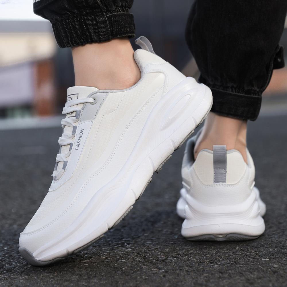 New Men's Shoes Winter Single Shoes Leather Casual Shoes Thick Sole Lightweight Sports Shoes Fashionable Dad Shoes Running Shoes