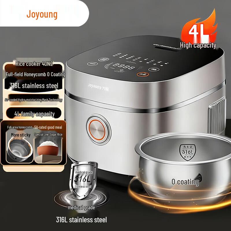 Joyoung 4L 0-Coating 316L Stainless Steel Smart Rice Cooker