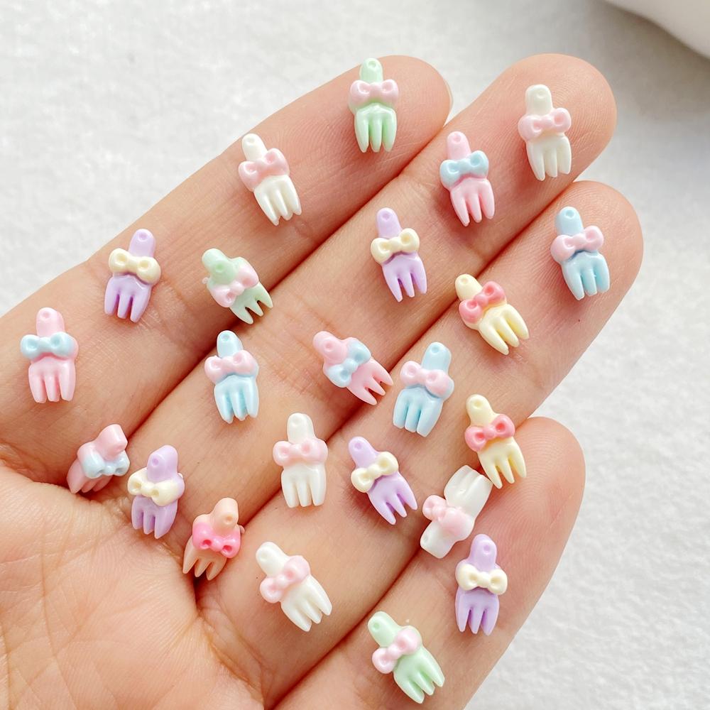 100pcs Colorful Resin Kawaii Mini Cute Mini Bow Spoon Fork Nail Art Flat back Stone Figurines Scrapbook DIY Jewelry Decor Crafts