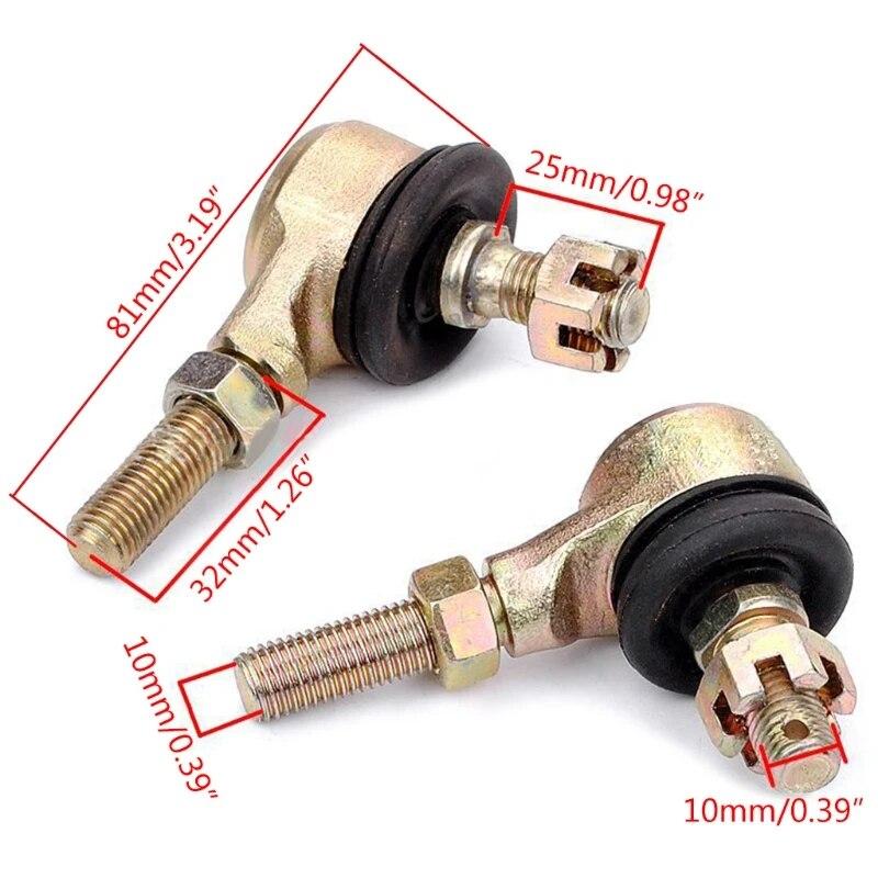 2Pcs Metal M10 Tie Rod Ball Joint For 50cc 70cc 90cc 110cc 125cc 150cc 200cc ATV