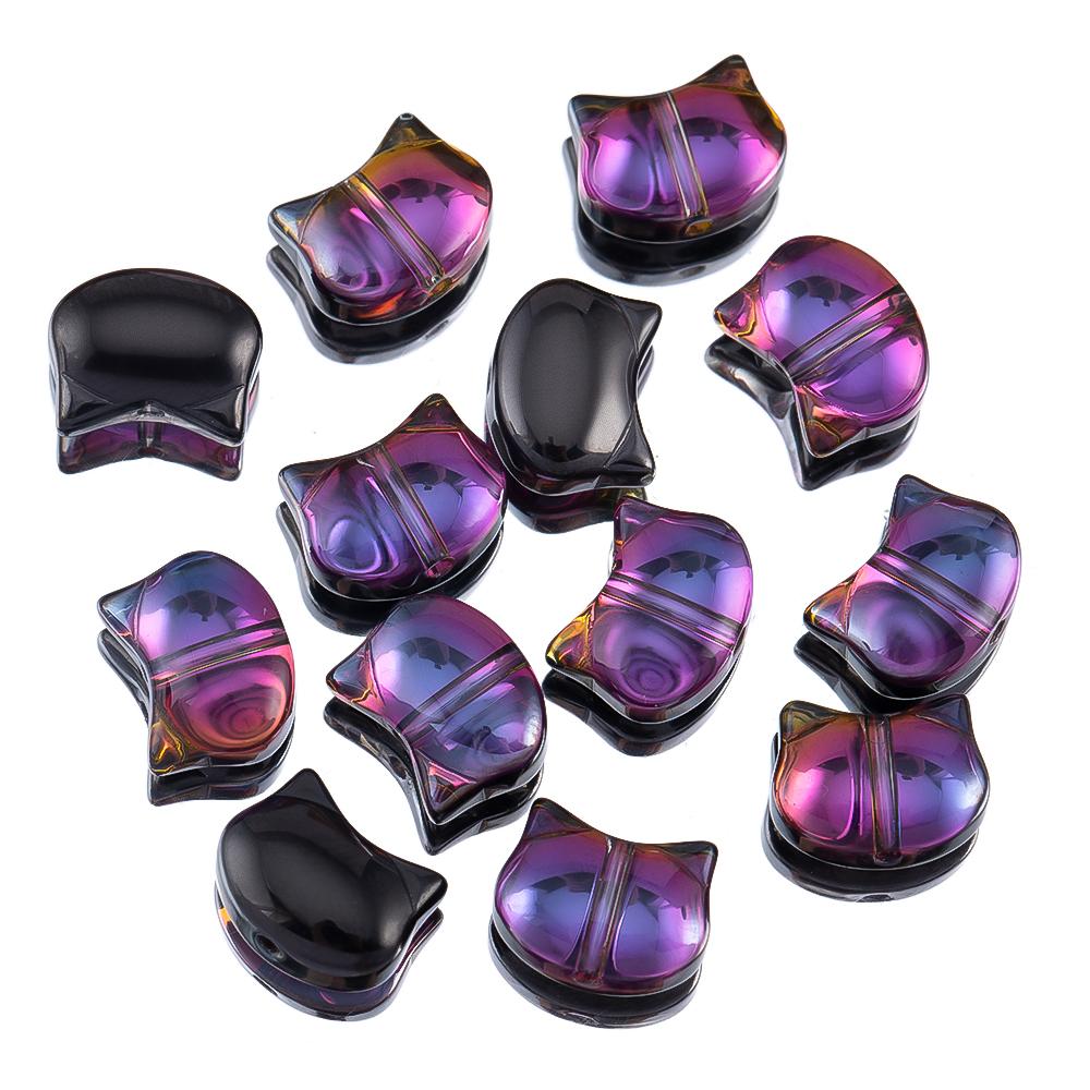 10 Stück 50 Stück Bunte Katzenkopf-förmige Acrylperlen Bunte lose Abstandshalterperlen für die Schmuckherstellung DIY Armband Halskette Zubehör