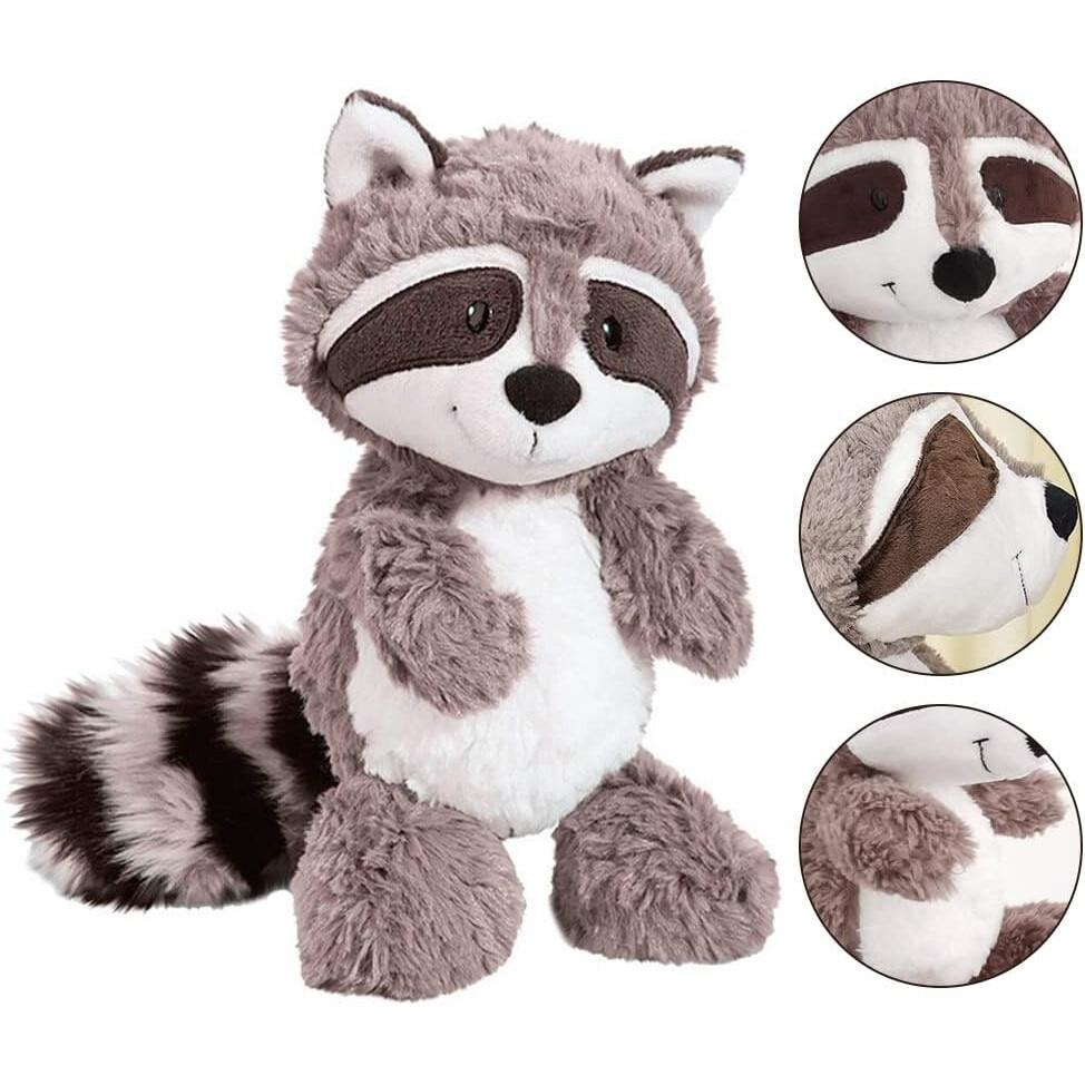 Rocky Plush Raccoon Toy, Gray, 25 cm, Soft Cuddly Stuffed Animal, Kids Gift