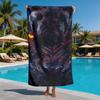 Dunkler Kunststil schwarzer Panther Muster Polyester Mikrofaser Strandtuch ist hoch saugfähig, geeignet für Schwimmen und Strandausflüge