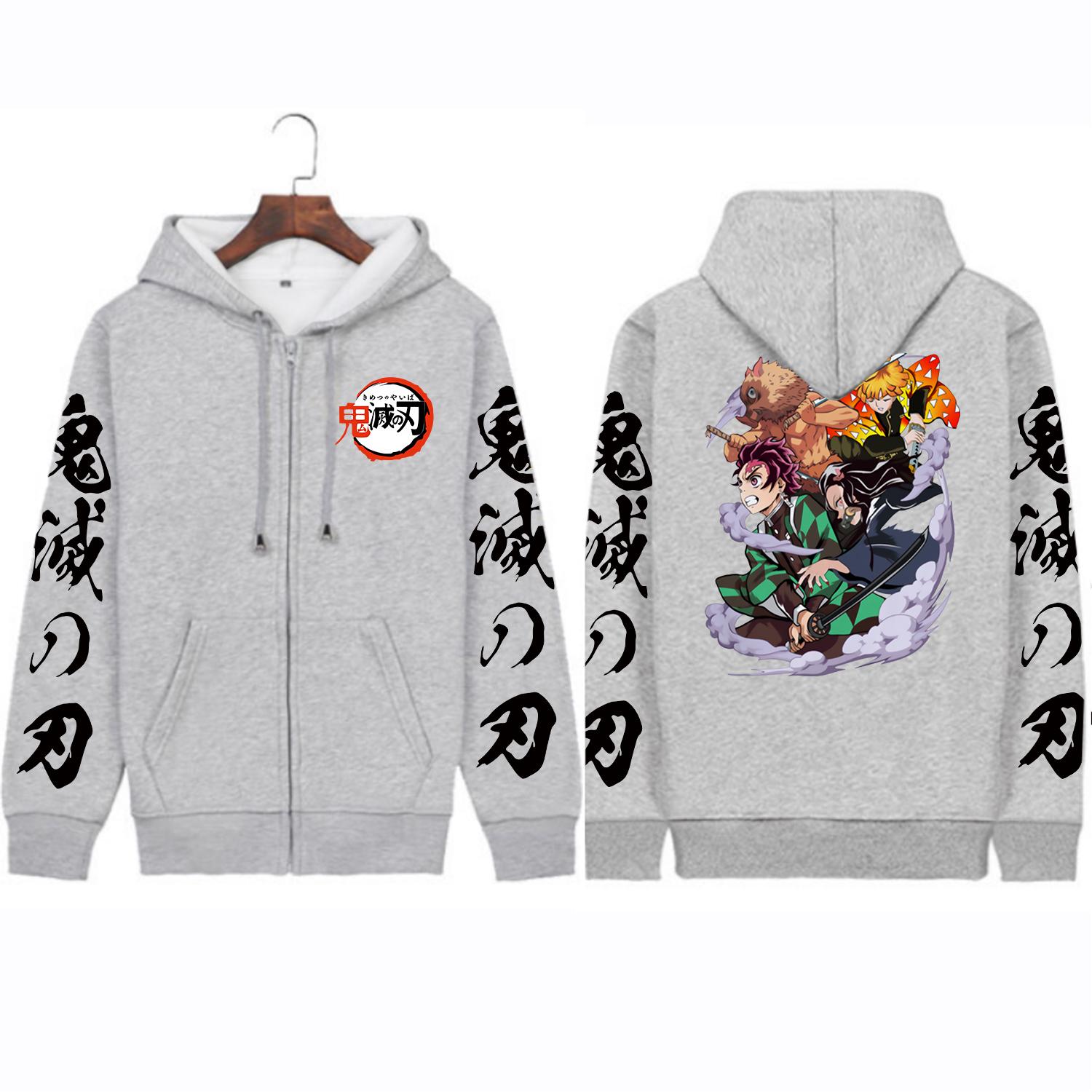 Anime Demon Slayer Kamado Tanjirou And Hashibira Inosuke Print Men Women Patchwork Hoodies Loose Pullover Harajuku Sweatshirt S серый 1949₽