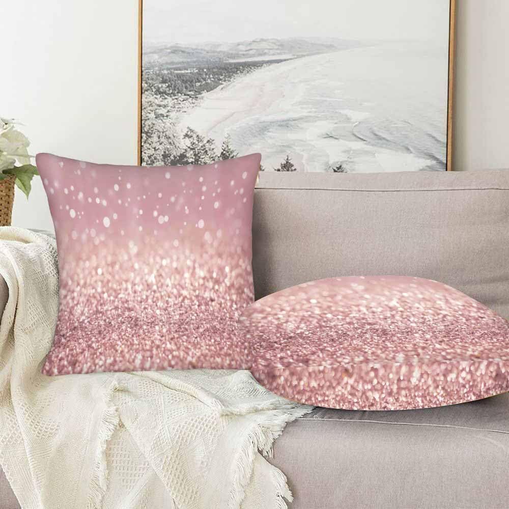Rose Gold 18 X 18 Couch Pillow Covers Set of 2 Silver Abstract Glowing Double Sided Silky Velvet Throw Pillow Case Square Cushion Cover Decorative