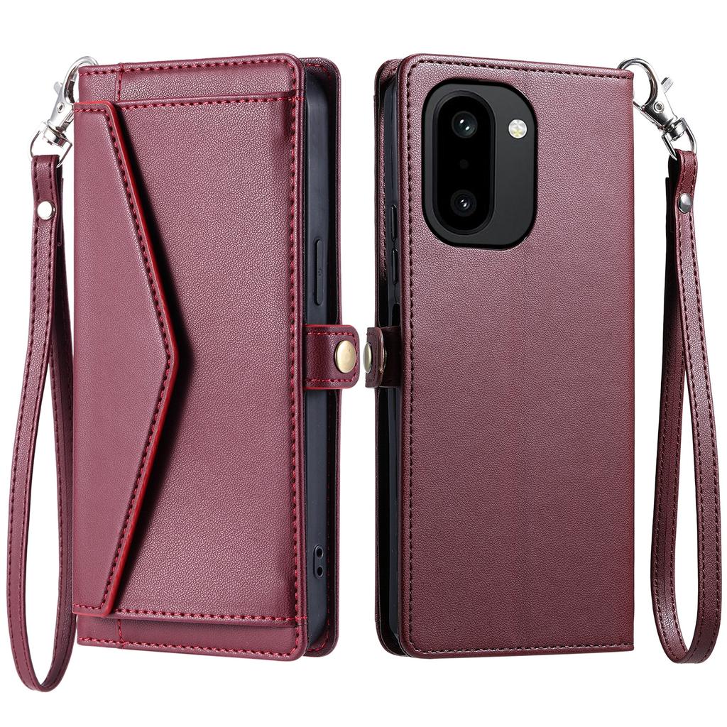 Für OnePlus 15R 5G Lederhülle mit Armband Geldbörse Ständer Handyhülle