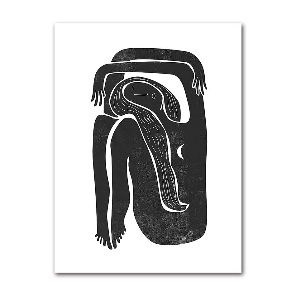 Abstract Matisse Body Line Posters Leaf Boho Black Beige Canvas Paintings Wall Art Print Picture Living Room Interior Home Decor
