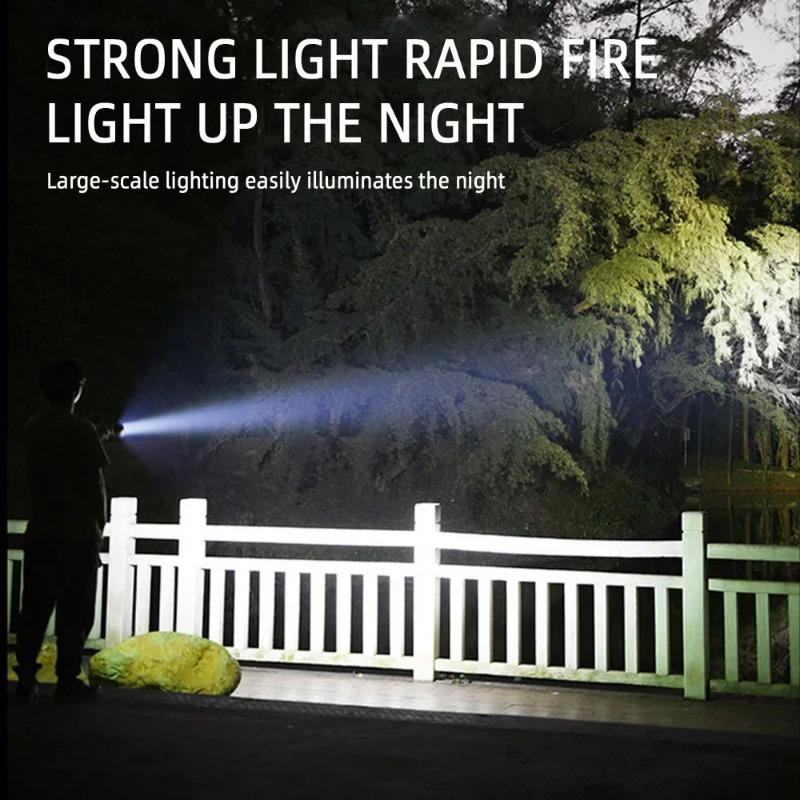 Superhelle LED-Taschenlampe mit zwei Lampenperlen, tragbar, eingebauter Akku, USB-wiederaufladbar, für Outdoor-Camping, Radfahren, Reparaturarbeiten, Arbeitslicht