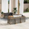 Vidaxl 6-Cz. Set di Mobili da Giardino con Cuscini, Grigio, Polyrattan