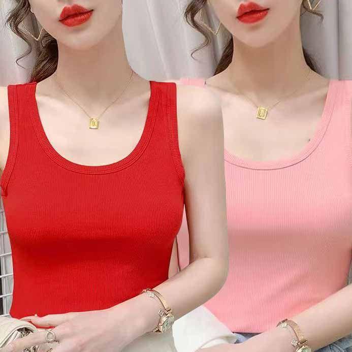 Simple and Chic Women's Plus Size Slim Fit Solid Color Tank Top for Spring and Summer - Wear As a Base or Outer Layer, Threaded Spaghetti Straps
