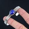 Pear Lapis Lazuli Gemstone Art Deco Wedding Anniversary Unique Bangle 925 Silver