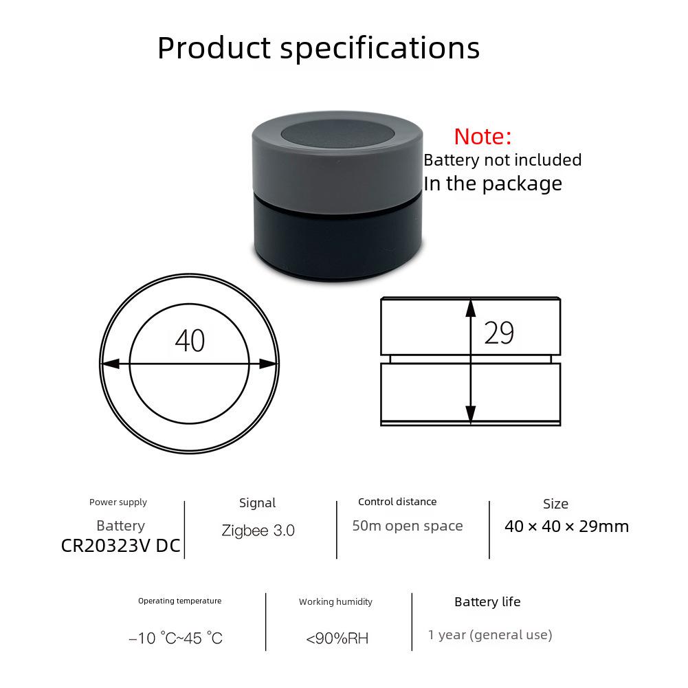 Zigbee Smart Home Wireless Dimming Knob: Graffiti Button Scene Switch