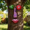 yangyizhi Colorful Tree Trunk Face Decor, Outdoor Faces, Trees Yard Art Statues, Garden Cute Funny Creative Decoration for Patio