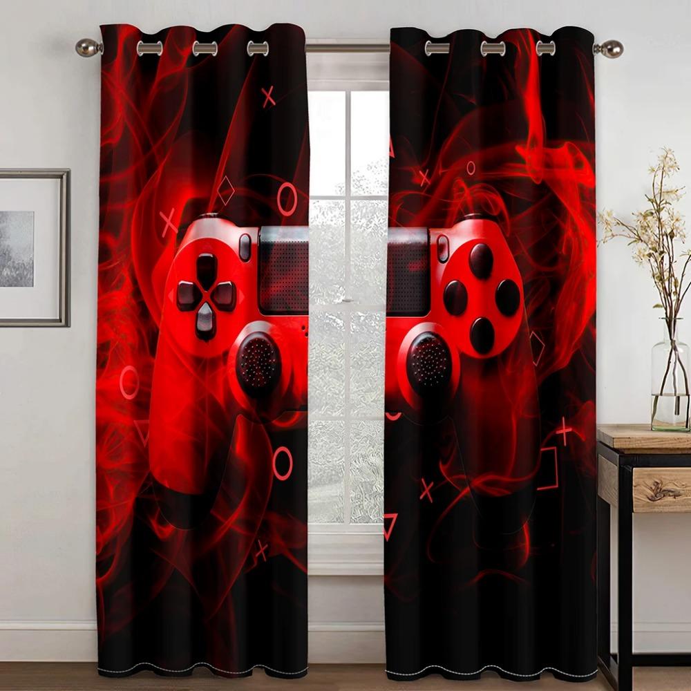 2024 Perdele creative pentru jucători pentru băieți, dormitor, camere de jocuri, draperii pentru fereastră, joc video, draperii, 2 panouri