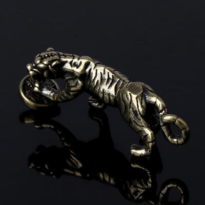 Mosadzný tiger socha Ornament Čínsky zverokruh Tiger kancelársky stôl dekorácie prívesok